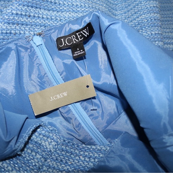 J.Crew Blue Mini Sheath Dress in Sequin Tweed - Picture 6 of 8